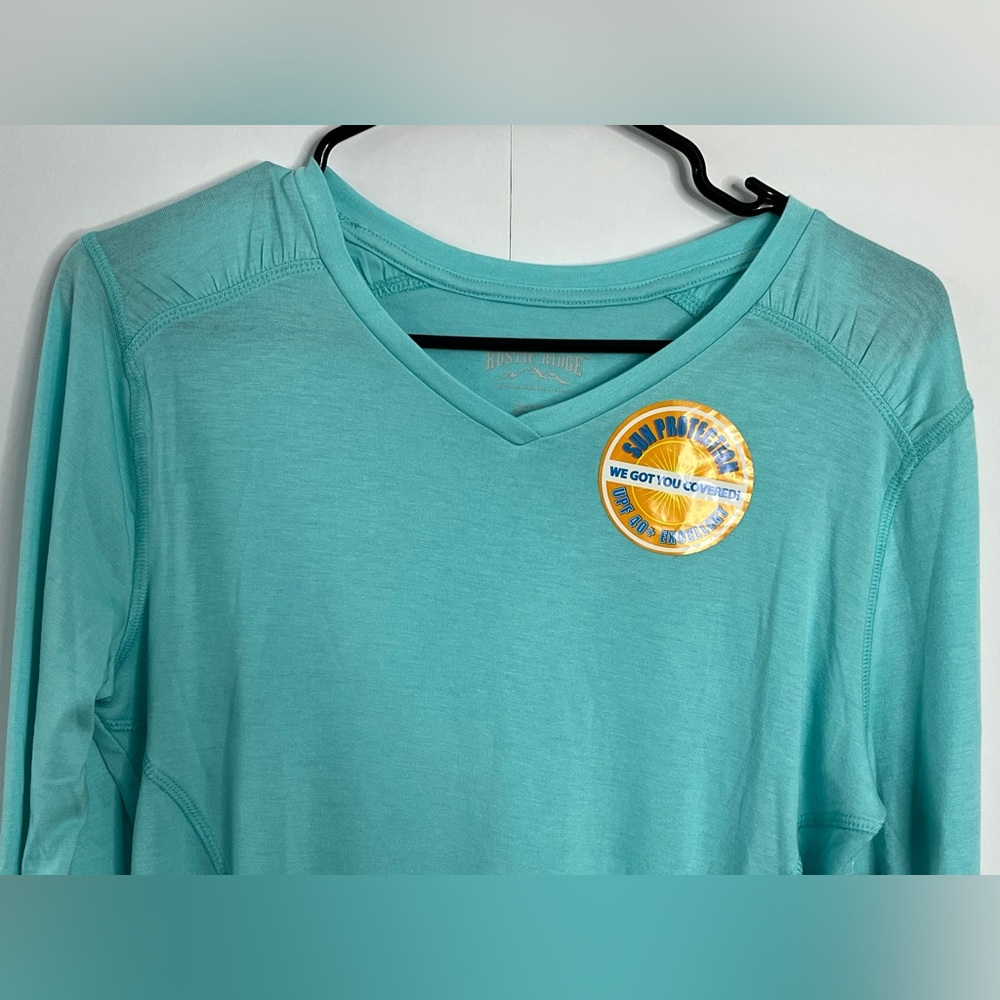 Rustic Ridge Women’s M Aruba Blue Long Sleeve Shirt Quick Dry Moisture Wicking - Picture 4 of 14